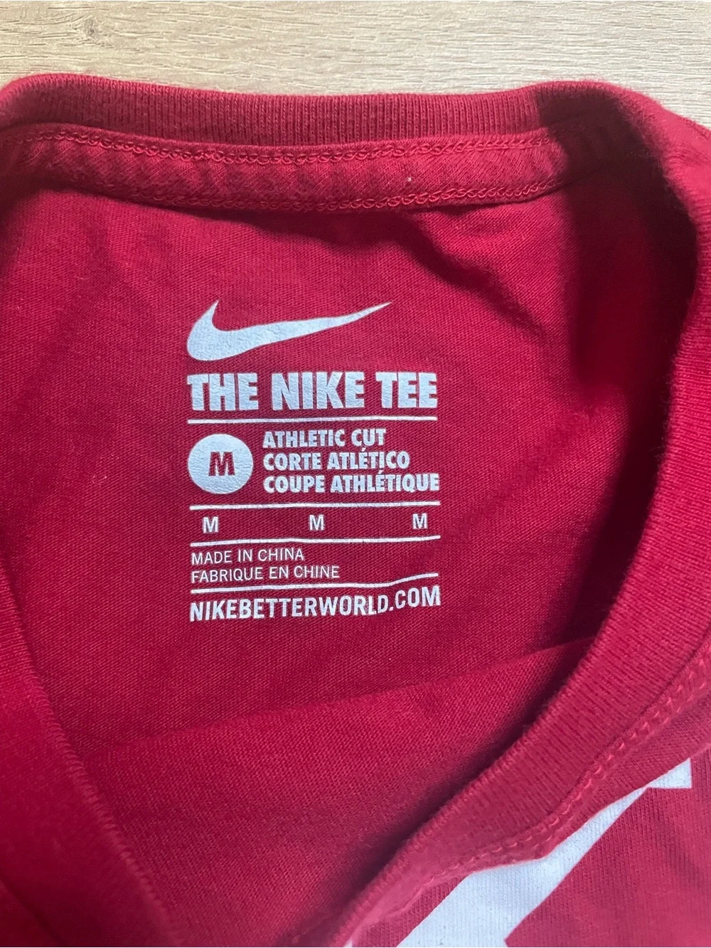 Nike Women’s Red Short-Sleeve Logo Tee